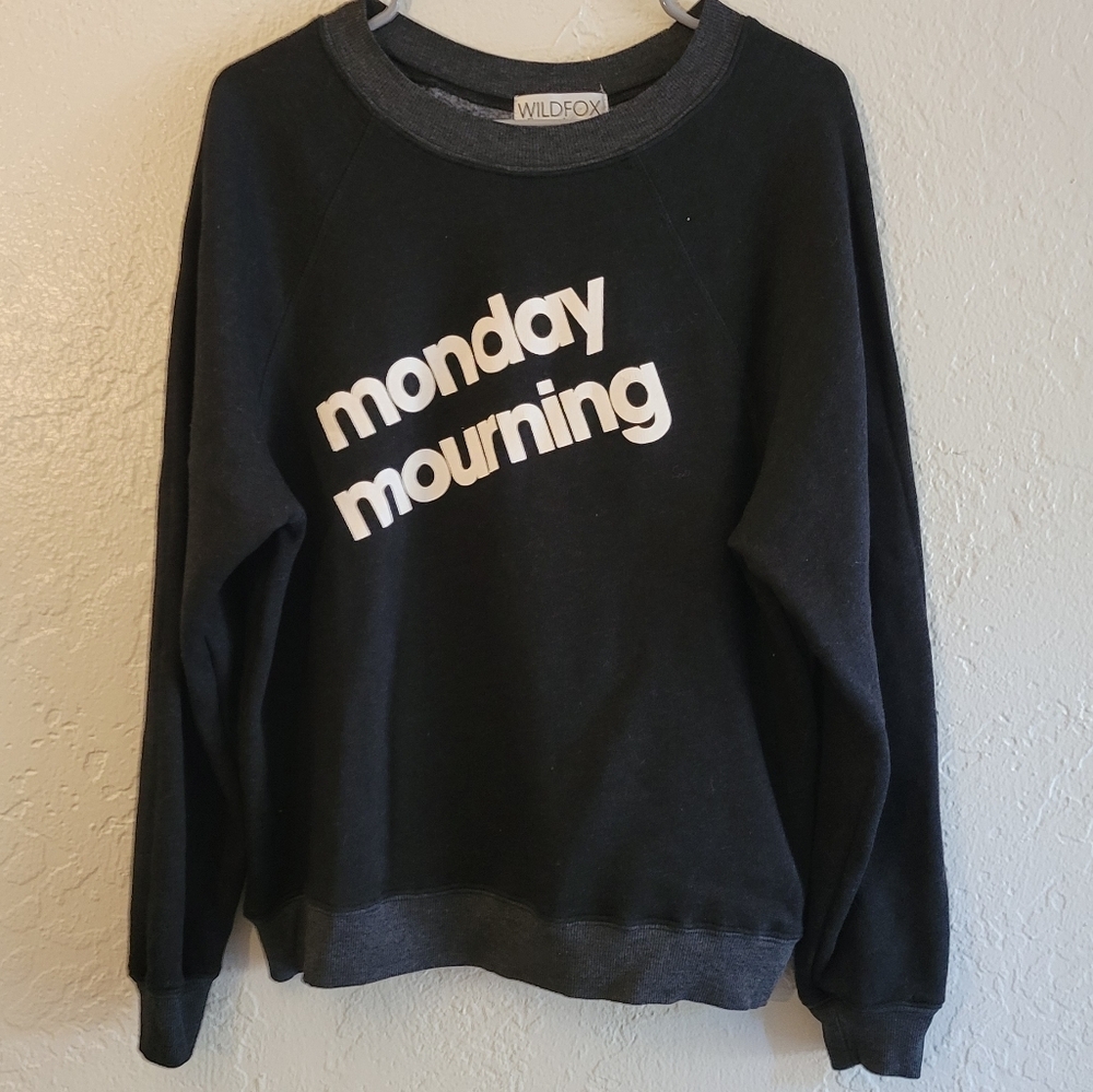 Wildfox Monday Mourning Sweatshirt Small NWT - Picture 2 of 6